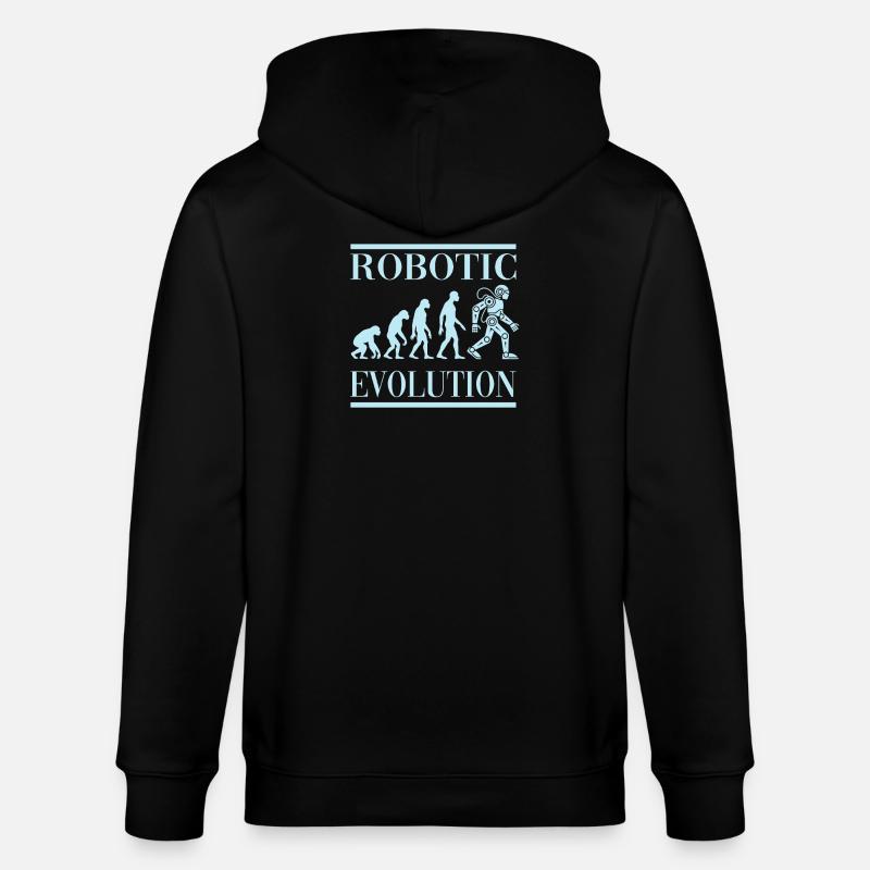 Robot Evolution Progress Human Future - Stanley/Stella CULTIVATOR  Unisex Organic Hooded Jacket - black