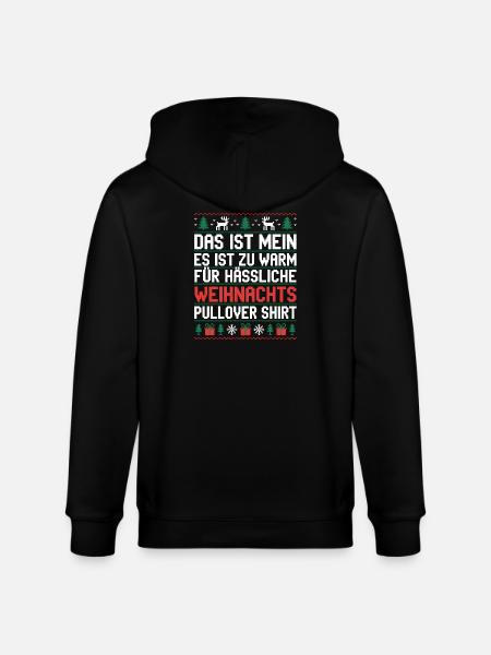Weihnachtspullover Spruch Es ist zu warm - Stanley/Stella Unisex Bio-Kapuzenjacke CULTIVATOR  - Schwarz
