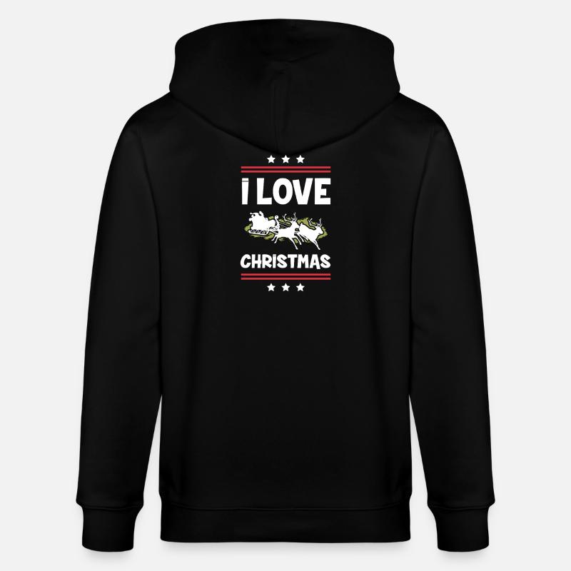 J’adore Noël - Veste à capuche bio CULTIVATOR Stanley/Stella Unisexe - noir