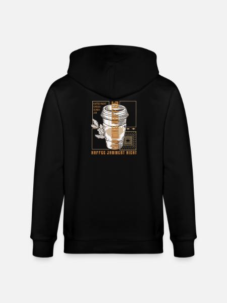 Coffee just does its job retro - Stanley/Stella CULTIVATOR  Unisex Organic Hooded Jacket - black