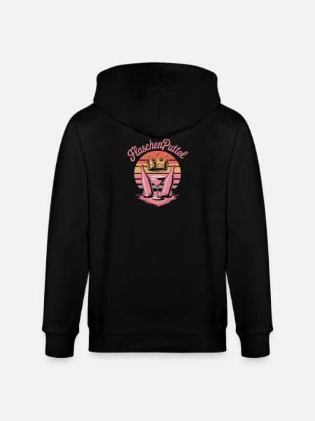 FlaschenPuttel Krone Cocktail Retro Party JGA - Stanley/Stella CULTIVATOR  Unisex Organic Hooded Jacket - black