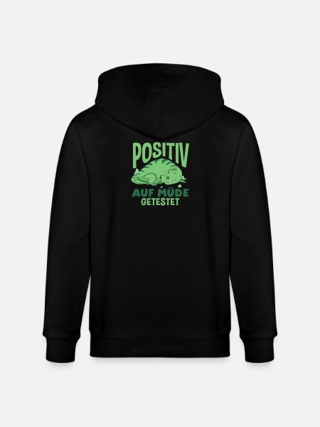 Tested Positive for Tired Dino Humor - Stanley/Stella CULTIVATOR  Unisex Organic Hooded Jacket - black