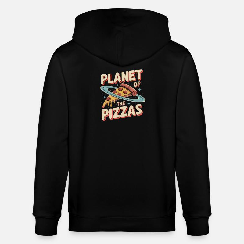 La planète des pizzas - Retro Pizza - Veste à capuche bio CULTIVATOR Stanley/Stella Unisexe - noir