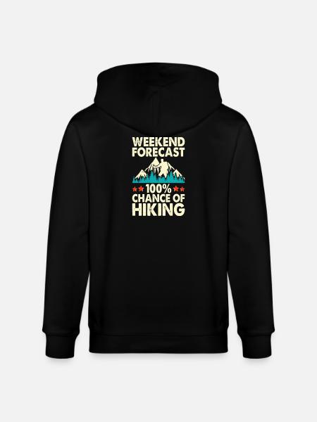 Hiking Hiker Mountaineer Gift - Stanley/Stella CULTIVATOR Unisex Organic Hooded Jacket - black