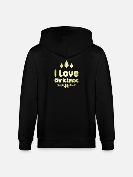 J’adore Noël - Veste à capuche bio CULTIVATOR Stanley/Stella Unisexe - noir