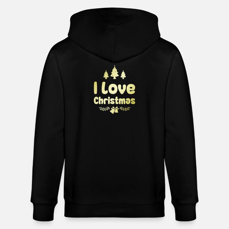 J’adore Noël - Veste à capuche bio CULTIVATOR Stanley/Stella Unisexe - noir