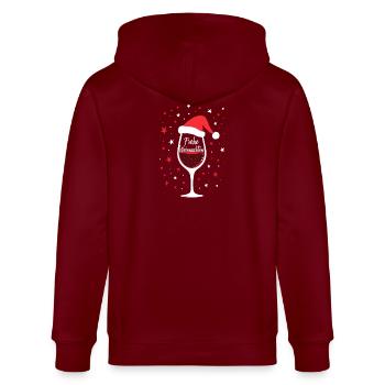 Frohe Weinachten Weinglas Weinnachten - Stanley/Stella Unisex Bio-Kapuzenjacke CULTIVATOR  - Burgunderrot - Hinten - Anna (173cm)
