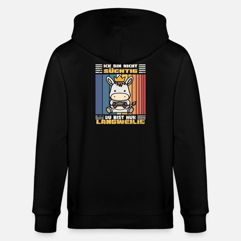 Âne de Jeu - Veste à capuche bio CULTIVATOR Stanley/Stella Unisexe - noir