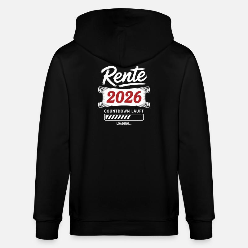 Rente 2026 Countdown Läuft - Stanley/Stella Unisex Bio-Kapuzenjacke CULTIVATOR  - Schwarz