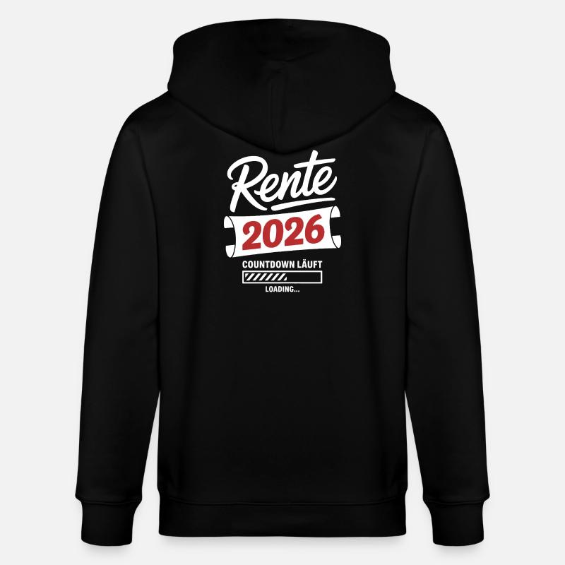 Rente 2026 Countdown Läuft - Stanley/Stella Unisex Bio-Kapuzenjacke CULTIVATOR  - Schwarz