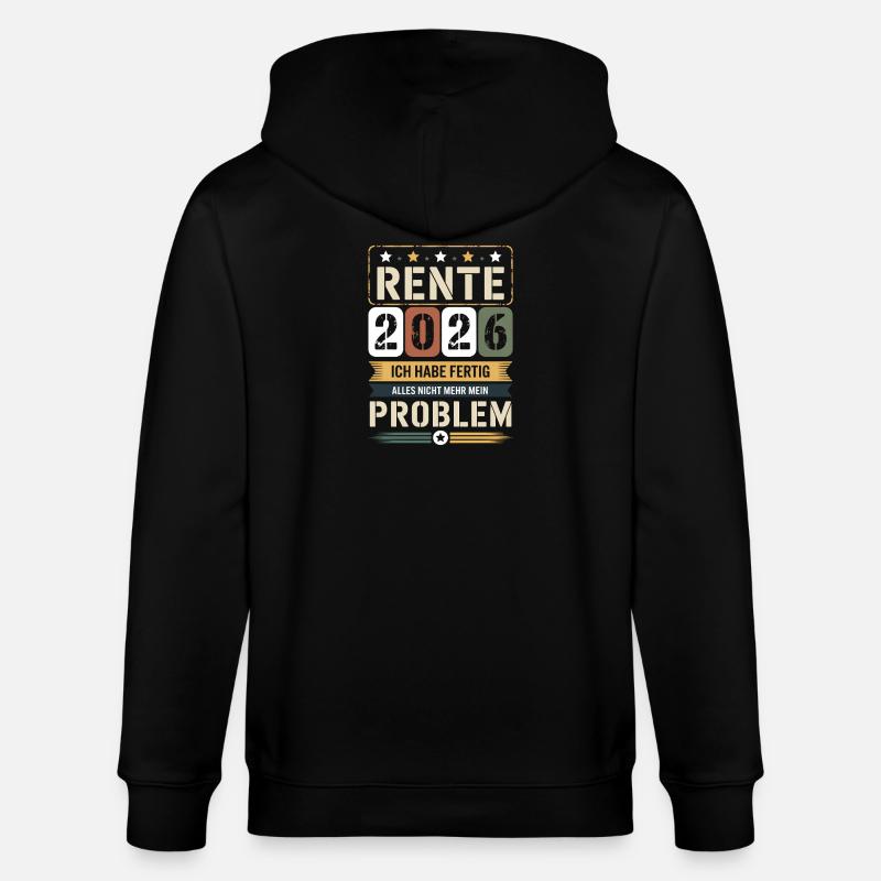 Pension 2026 I'm done - Stanley/Stella CULTIVATOR  Unisex Organic Hooded Jacket - black