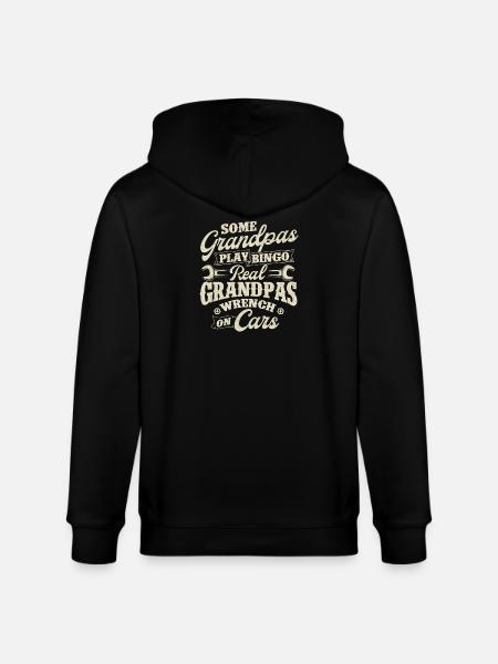 Real Grandpas Wrench On Cars Funny Mechanic Quote - Stanley/Stella CULTIVATOR  Unisex Organic Hooded Jacket - black