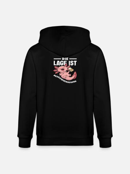 The location is drunken: Axolotl - Stanley/Stella CULTIVATOR  Unisex Organic Hooded Jacket - black