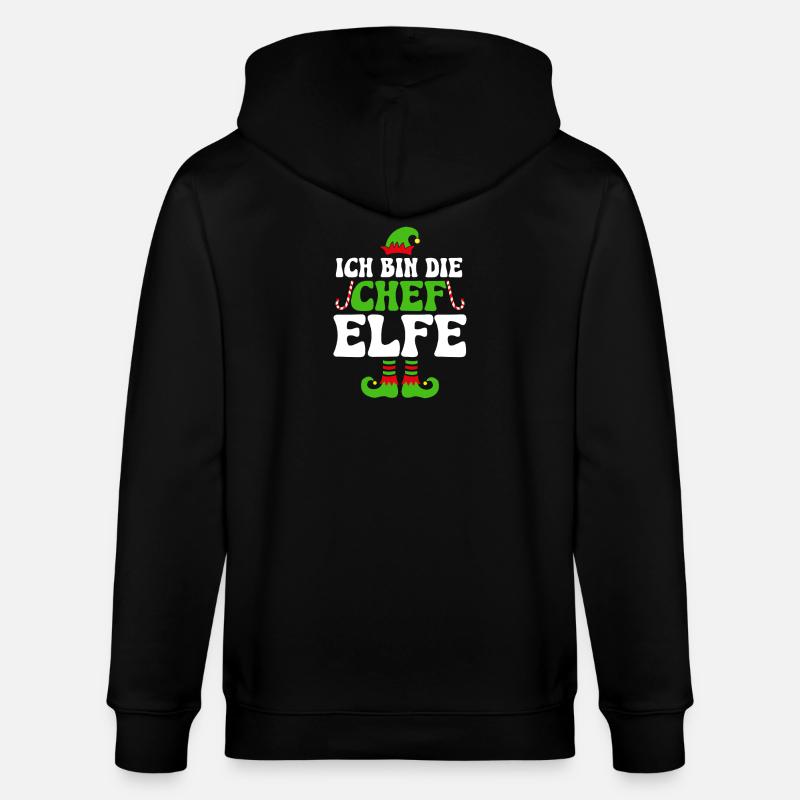 Je suis le chef elfe - Veste à capuche bio CULTIVATOR Stanley/Stella Unisexe - noir