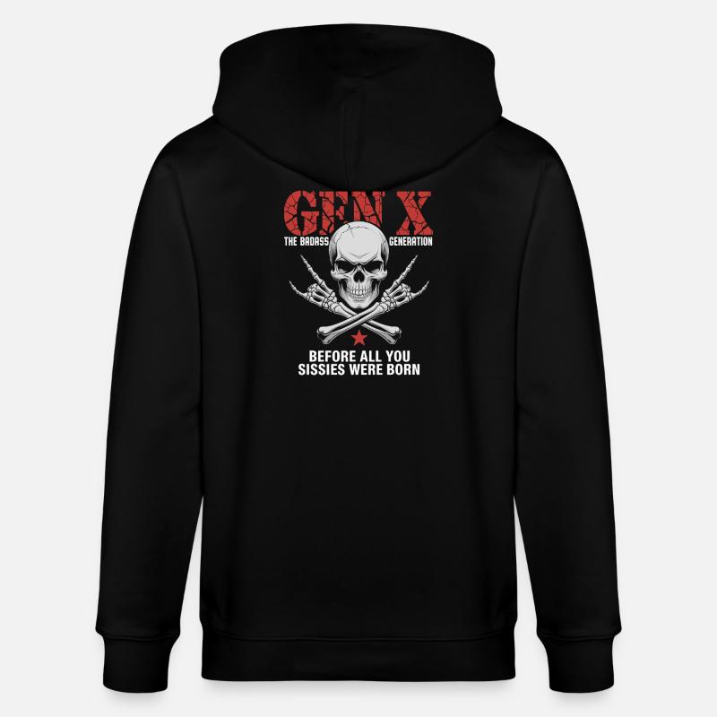 Gen X: Die Badass-Generation Crossbones - Stanley/Stella Unisex Bio-Kapuzenjacke CULTIVATOR - Schwarz