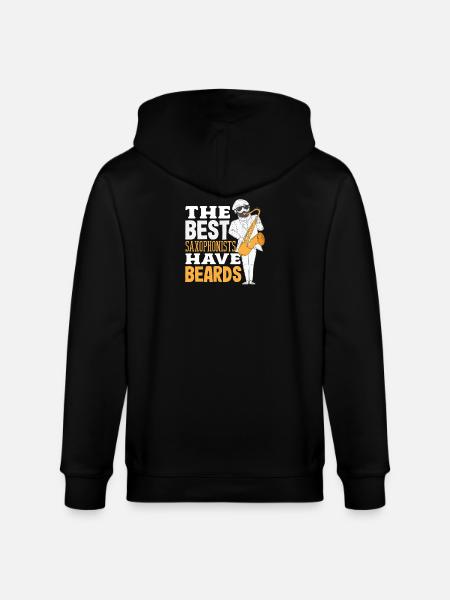 The best saxophonists have beards - Stanley/Stella CULTIVATOR  Unisex Organic Hooded Jacket - black