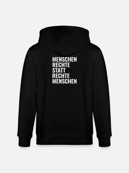 Menschenrechte statt rechte Menschen Antirechts - Stanley/Stella Unisex Bio-Kapuzenjacke CULTIVATOR - Schwarz