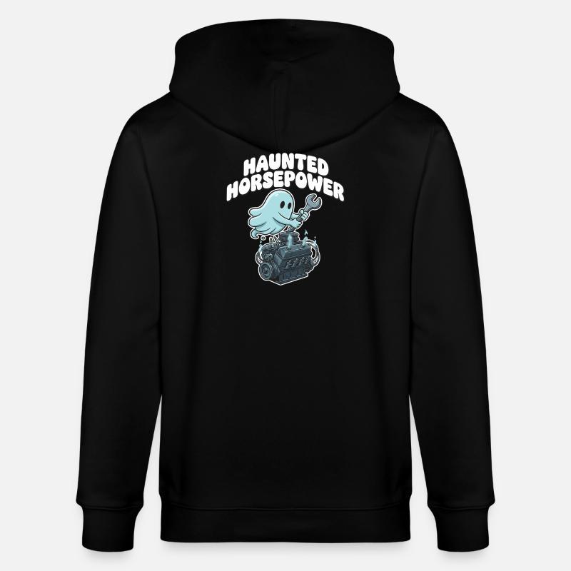 Ghost Engine Haunting Engine Cartoon - Stanley/Stella CULTIVATOR Unisex Organic Hooded Jacket - black