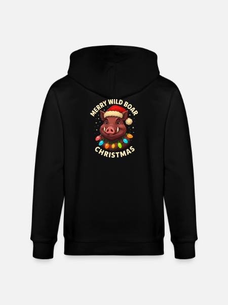 Wild Boar Christmas Hunter Gift Hunting - Stanley/Stella CULTIVATOR  Unisex Organic Hooded Jacket - black