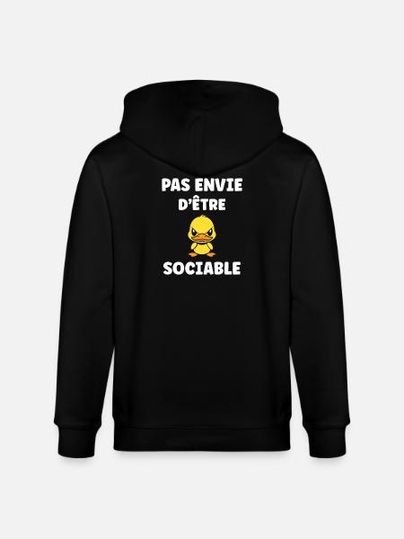 Don't want to be sociable duck - Stanley/Stella CULTIVATOR  Unisex Organic Hooded Jacket - black