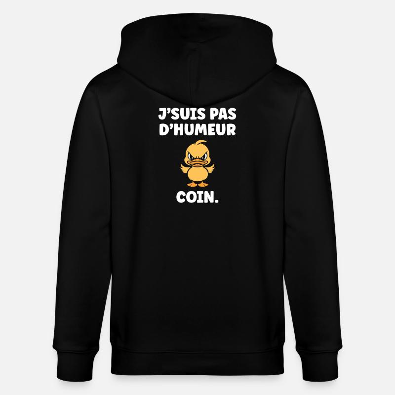 Grumpy Duck MÜNZ - Stanley/Stella Unisex Bio-Kapuzenjacke CULTIVATOR  - Schwarz