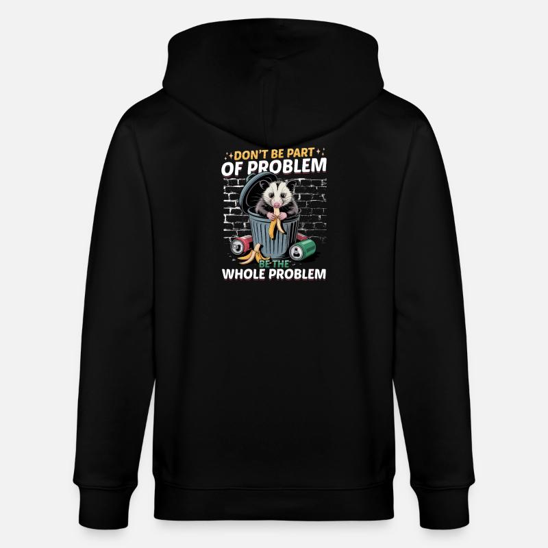 Funny Opossum - Stanley/Stella Unisex Bio-Kapuzenjacke CULTIVATOR  - Schwarz