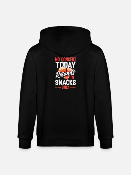 No concert today sad music - Stanley/Stella CULTIVATOR Unisex Organic Hooded Jacket - black