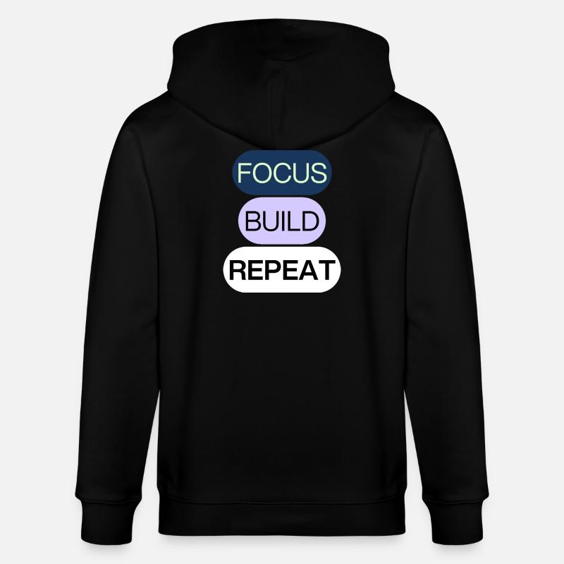 Focus, Build, Repeat – Creator Mindset - Stanley/Stella Unisex Bio-Kapuzenjacke CULTIVATOR - Schwarz