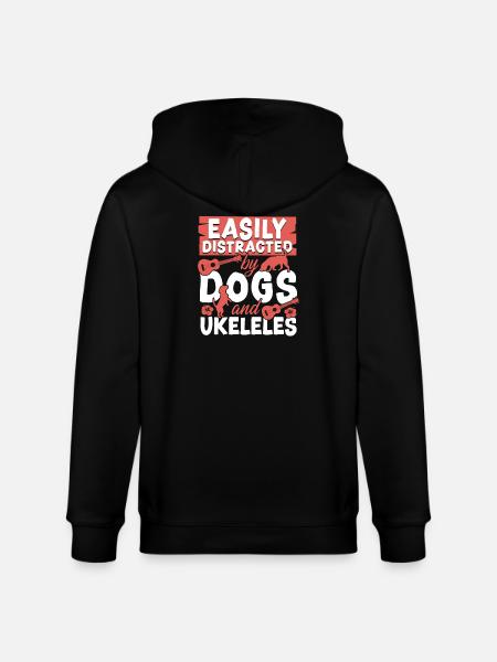 Hawaiian Ukulele Uke Dog Easily - Stanley/Stella CULTIVATOR Unisex Organic Hooded Jacket - black