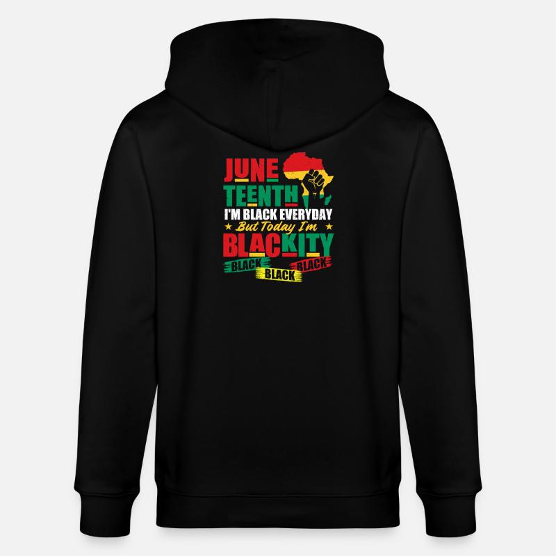 Juneteenth Je suis noire noire noire - Veste à capuche bio CULTIVATOR Stanley/Stella Unisexe - noir
