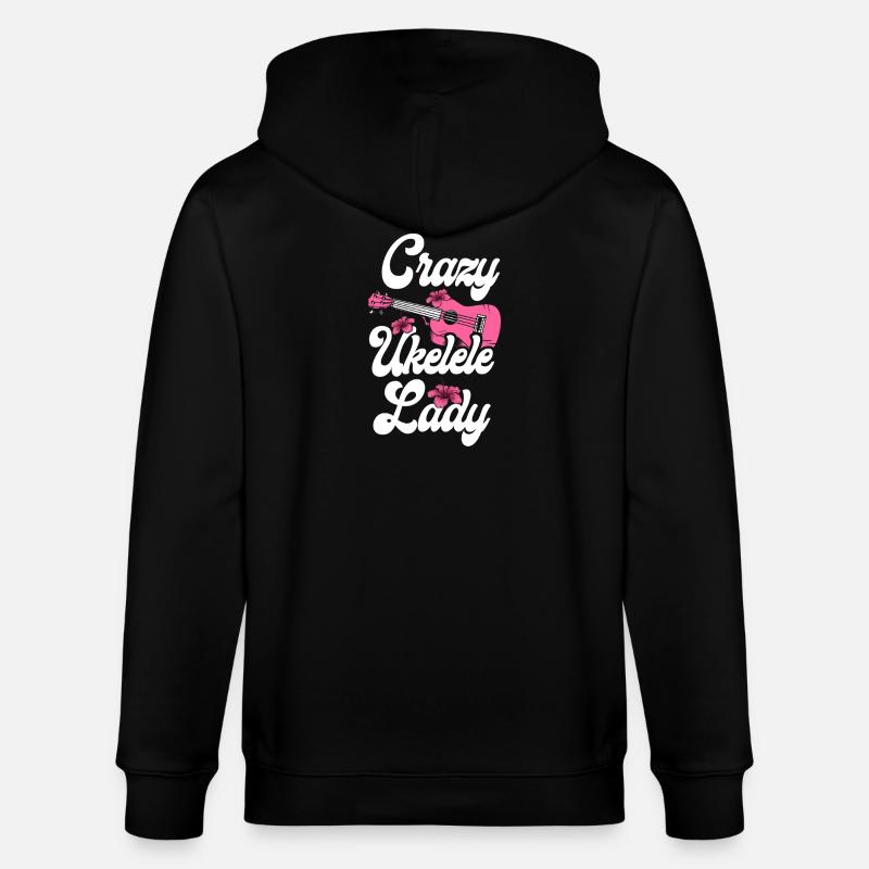 Hawaiian Ukulele Uke Crazy Ukulele - Stanley/Stella Unisex Bio-Kapuzenjacke CULTIVATOR  - Schwarz