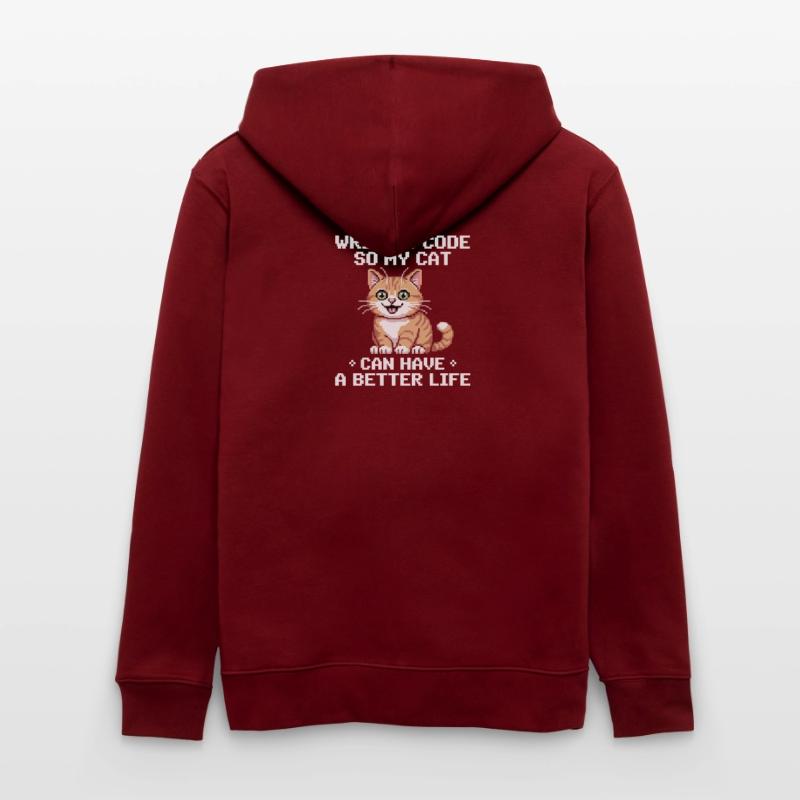 Programming Cat Funny Coding and Cat German Stanley/Stella CULTIVATOR  Unisex Organic Hooded Jacket