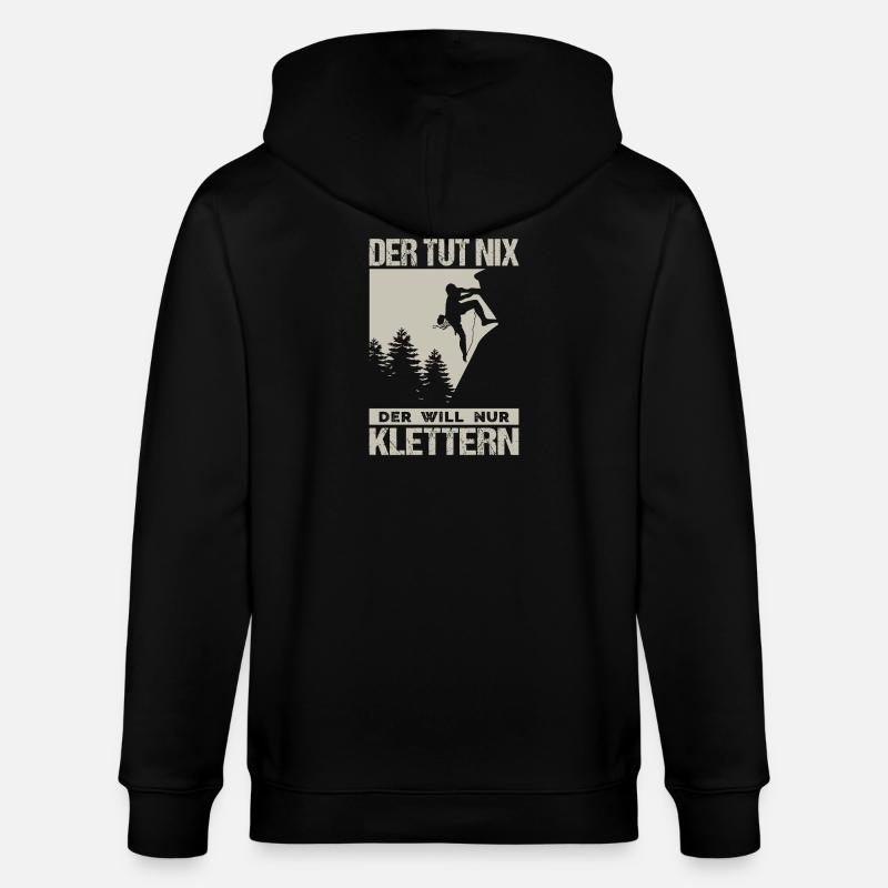 Bouldern Geschenke Klettern Kletterer Boulderer - Stanley/Stella Unisex Bio-Kapuzenjacke CULTIVATOR  - Schwarz