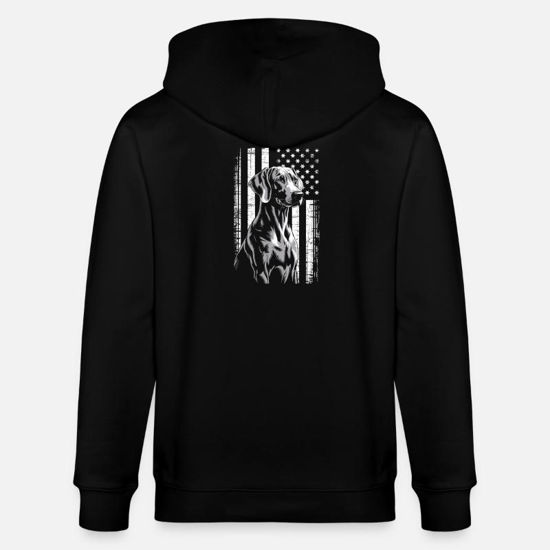 Chien gris avec rayures étoilées - Veste à capuche bio CULTIVATOR Stanley/Stella Unisexe - noir