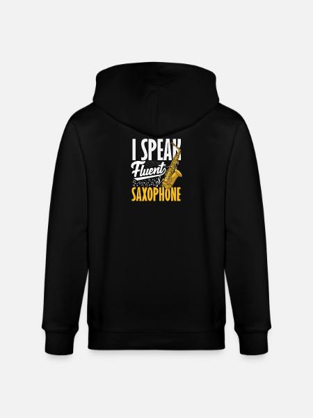 I speak fluently Saxophone Saxophonist - Stanley/Stella CULTIVATOR Unisex Organic Hooded Jacket - black