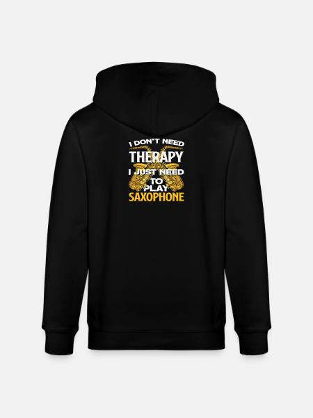 I don't need therapy funny saxophone - Stanley/Stella CULTIVATOR Unisex Organic Hooded Jacket - black