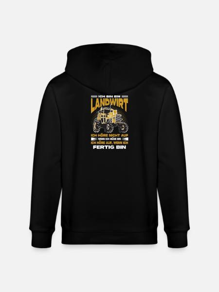 Farmer Gifts Agriculture Tractor Farmer - Stanley/Stella CULTIVATOR  Unisex Organic Hooded Jacket - black