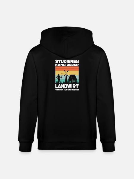 Farmer Gifts Agriculture Tractor Farmer - Stanley/Stella CULTIVATOR  Unisex Organic Hooded Jacket - black