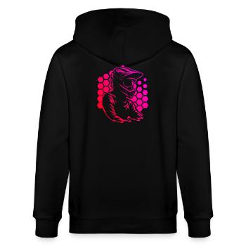 Klare Motocross Botschaft - Stanley/Stella Unisex Bio-Kapuzenjacke CULTIVATOR  - Schwarz - Hinten - Anna (173cm)