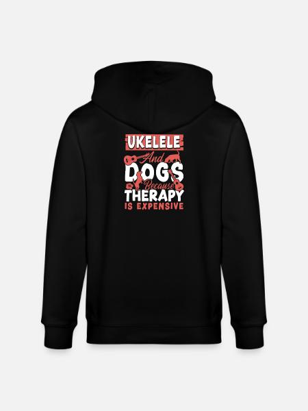 Hawaiian Ukulele Uke Dog Ukulele - Stanley/Stella CULTIVATOR Unisex Organic Hooded Jacket - black