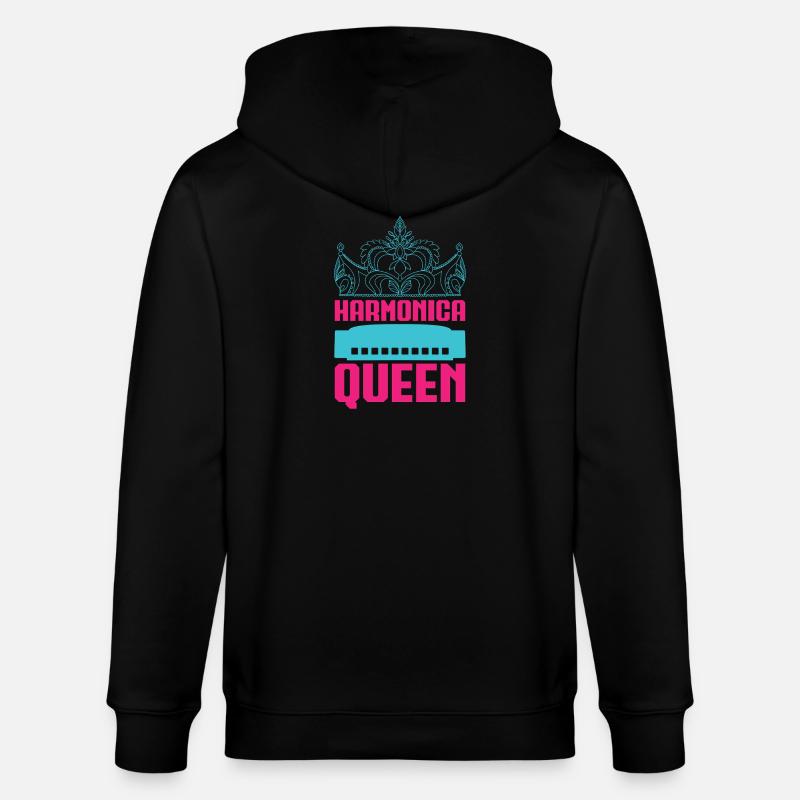Funny Harmonica Player Queen Harmonica - Stanley/Stella Unisex Bio-Kapuzenjacke CULTIVATOR  - Schwarz