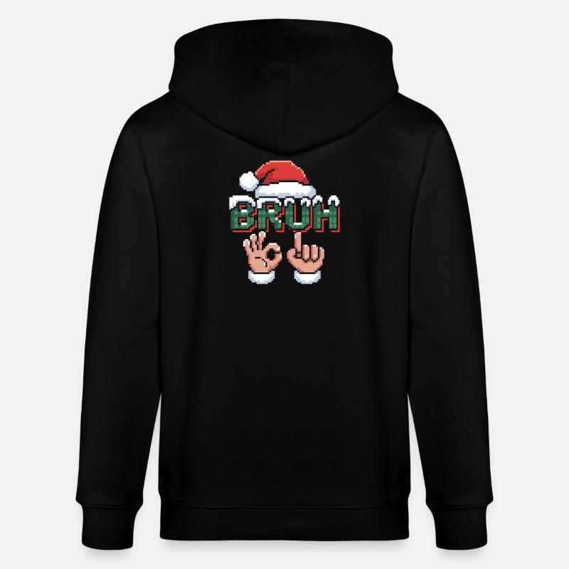 Santa 67 Bruh Weihnachtsmeme - Stanley/Stella Unisex Bio-Kapuzenjacke CULTIVATOR  - Schwarz