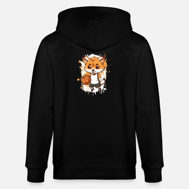 Basketball Fox Comic - Veste à capuche bio CULTIVATOR Stanley/Stella Unisexe - noir