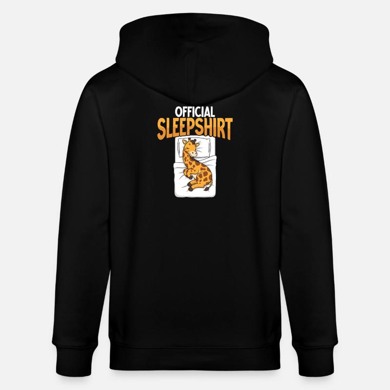 Giraffe im Bett Schlafhemd - Stanley/Stella Unisex Bio-Kapuzenjacke CULTIVATOR  - Schwarz