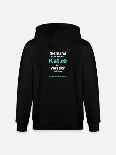 Katze Wasser reichen - Stanley/Stella Unisex Bio-Kapuzenjacke CULTIVATOR - Schwarz