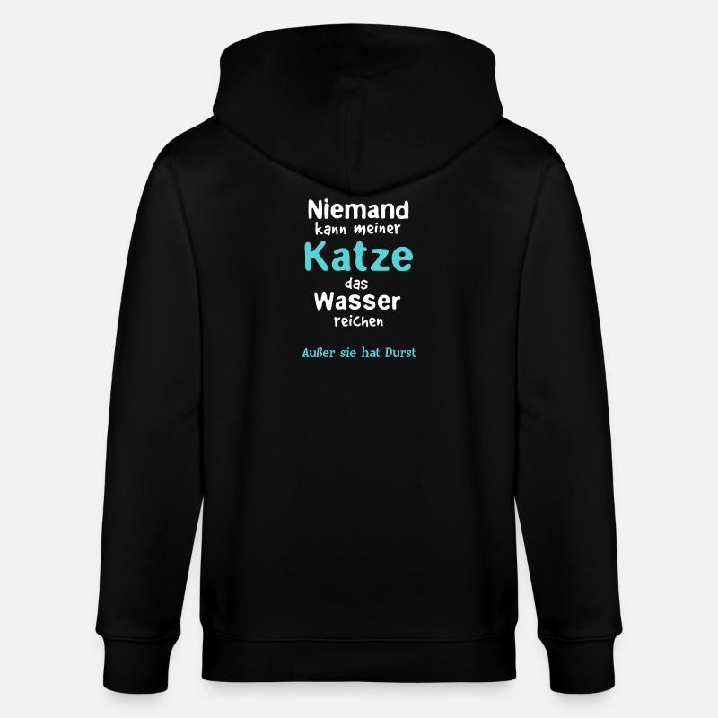 Katze Wasser reichen - Stanley/Stella Unisex Bio-Kapuzenjacke CULTIVATOR  - Schwarz