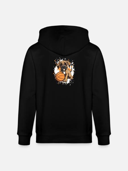 Puppy Dunk in basketball picture - Stanley/Stella CULTIVATOR Unisex Organic Hooded Jacket - black