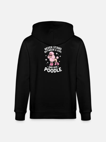 Poodle Sayings Funny Poodle Gift - Stanley/Stella CULTIVATOR  Unisex Organic Hooded Jacket - black