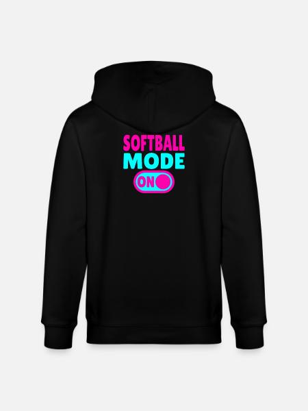 Softball Mode ON - Stanley/Stella CULTIVATOR Unisex Organic Hooded Jacket - black