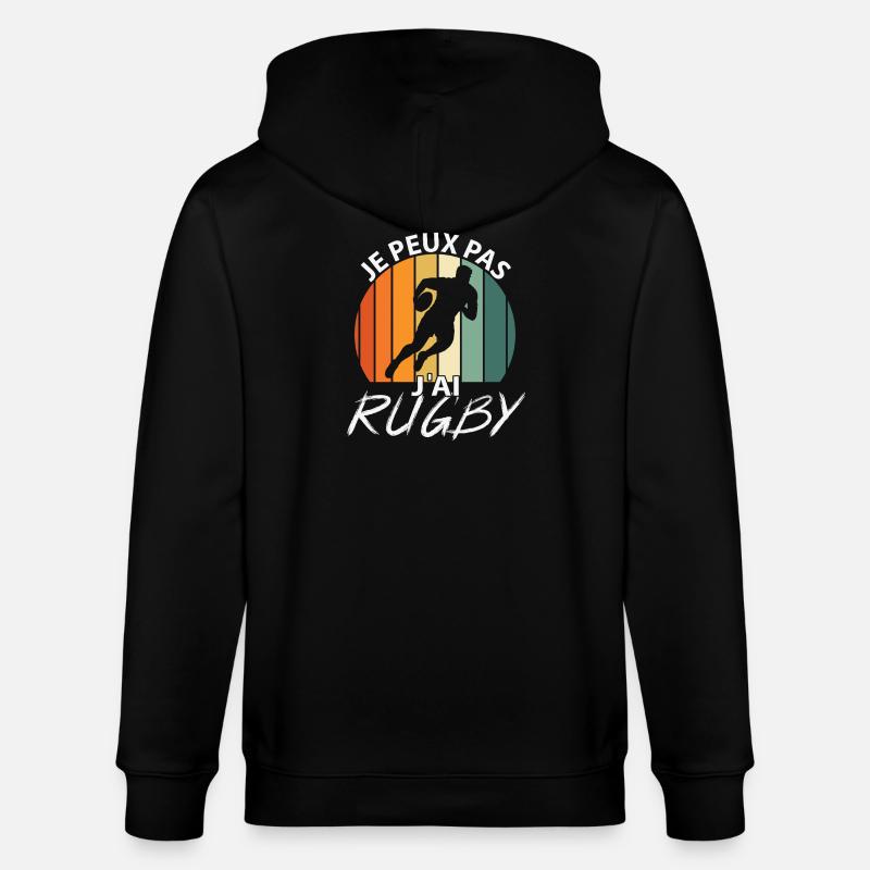 Je peux pas J'ai Rugby - Veste à capuche bio CULTIVATOR Stanley/Stella Unisexe - noir